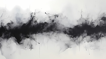 black spray paint splatter on gray background, abstract art, artistic simple background