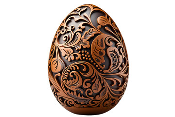 Dark and white chocolate egg. isolated on a Transparent background. Generative AI