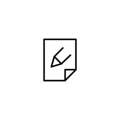 Paper document with pencil outline icon. linear style sign for mobile concept and web design. Writing simple line vector icon. Copywriting Symbol, logo illustration. Pixel perfect vector graphics