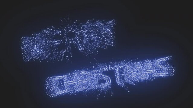 Glowing Blue Christmas burst animation with light particles