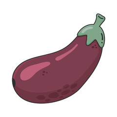 Egg Plant hand-drawn illustration. Egg Plant. Vegetable icon. Vector doodle style cartoon illustration. Concept of healthy food, vegan products for recipe book, banner, decoration