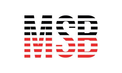 MSB three initial letter iconic line negative space minimal logo design vector template. monogram, abstract, wordmark, business, typography, minimalist, brand, company, flat, modern, unique, simple