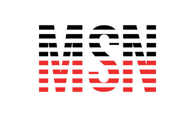 MSN three initial letter iconic line negative space minimal logo design vector template. monogram, abstract, wordmark, business, typography, minimalist, brand, company, flat, modern, unique, simple