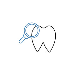 Tooth Inspect concept line icon. Simple element illustration. Tooth Inspect concept outline symbol design.
