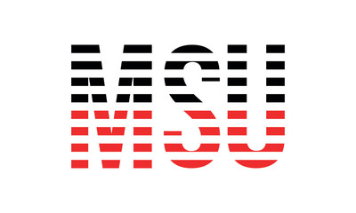 MSU three initial letter iconic line negative space minimal logo design vector template. monogram, abstract, wordmark, business, typography, minimalist, brand, company, flat, modern, unique, simple