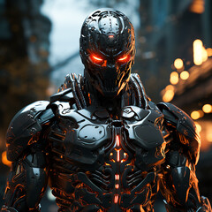 cyborg soldier on black