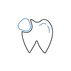Tooth Inspect concept line icon. Simple element illustration. Tooth Inspect concept outline symbol design.