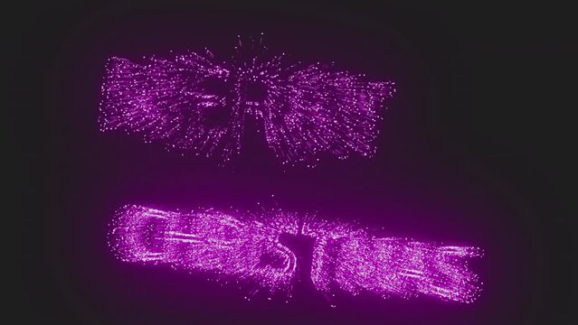 Merry Christmas animation, is suitable for celebrations, wishes, events, messages, holidays, and festivals. Animated handwritten in Pink color on the black background alpha channel