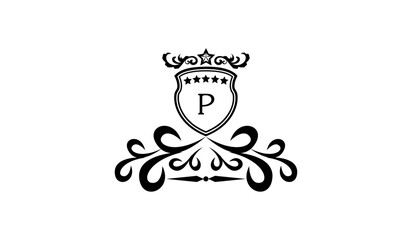 invitation card with wedding rings Logo P