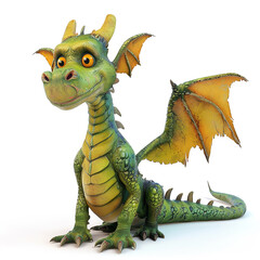 Obraz premium 3d dragon on white background, made with generative ai