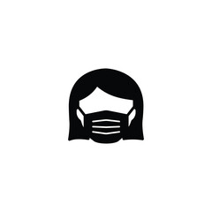 Woman face with mask icon for web site Computer and mobile app