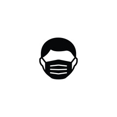 Man face with mask icon vector illustration for web site Computer and mobile app