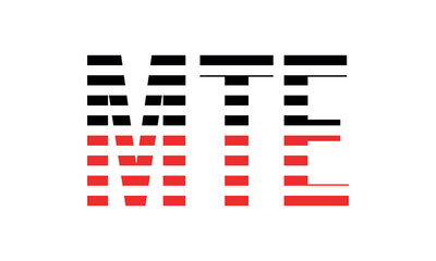 MTE three initial letter iconic line negative space minimal logo design vector template. monogram, abstract, wordmark, business, typography, minimalist, brand, company, flat, modern, unique, simple