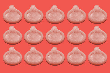 Pattern with group of condoms	