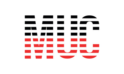MUC three initial letter iconic line negative space minimal logo design vector template. monogram, abstract, wordmark, business, typography, minimalist, brand, company, flat, modern, unique, simple