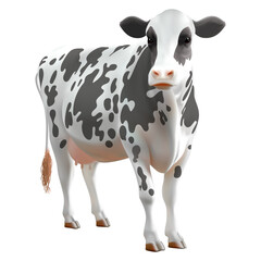 Realistic cow on transparent Vector illustration for your design