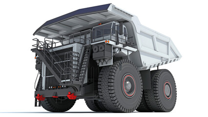 Mining Dump Truck heavy construction machinery 3D rendering on white background © 3D Horse