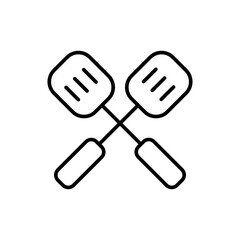 Spatula outline icons, kitchen minimalist vector illustration ,simple transparent graphic element .Isolated on white background