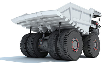 Mining Dump Truck heavy construction machinery 3D rendering on white background © 3D Horse