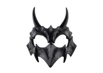 Black skull with horns isolated on white with clipping path