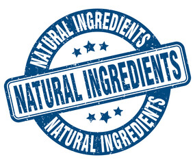 natural ingredients stamp. natural ingredients label. round grunge sign