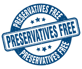 preservatives free stamp. preservatives free label. round grunge sign