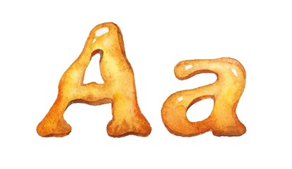 Watercolor hand paint - letter A