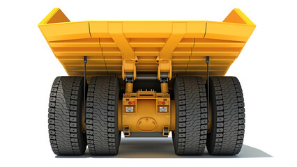 Mining Dump Truck heavy construction machinery 3D rendering on white background