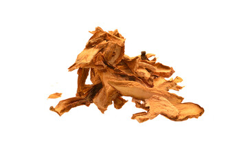 dried mushrooms isolated on white background
