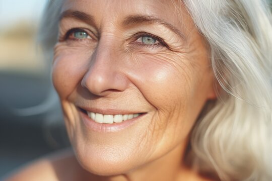 Portrait of confident mature blond woman looking ahead