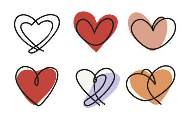 Abstract hearts vector clipart. Valentine's day vector clipart.