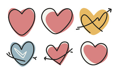 Abstract hearts vector clipart. Valentine's day vector clipart.