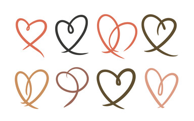 Abstract hearts vector clipart. Valentine's day vector clipart.
