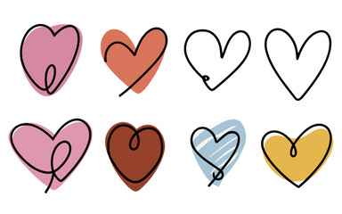 Abstract hearts vector clipart. Valentine's day vector clipart.