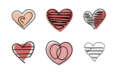 Abstract hearts vector clipart. Valentine's day vector clipart.