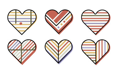 Abstract hearts vector clipart. Valentine's day vector clipart.