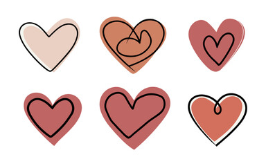 Abstract hearts vector clipart. Valentine's day vector clipart.