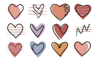 Abstract hearts vector clipart. Valentine's day vector clipart.