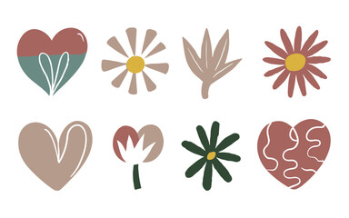 Abstract hearts vector clipart. Valentine's day vector clipart.