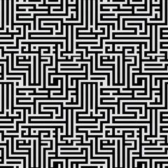 Maze black and white abstract background, Seemless Pattern