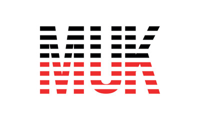 MUK three initial letter iconic line negative space minimal logo design vector template. monogram, abstract, wordmark, business, typography, minimalist, brand, company, flat, modern, unique, simple