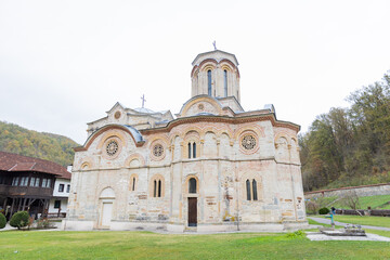 Fototapeta na wymiar Serbian Orthodox monastery, Ljubostinja Monastery, dedicated to the Holy Virgin, Serbia.
