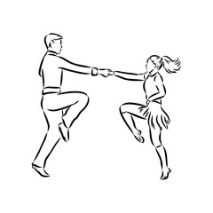 acrobatic rock dance Acrobatic rock and roll vector