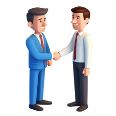 Fototapeta premium Business man shaking hands, 3d design. Suitable for business and teamwork