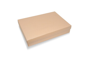Sweet paper box, gift box with a separate lid on the white background.