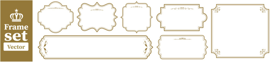 decorative gold frame set Vector