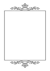 Border and Frame ornament with hand drawn vintage filigree. Divider and separator vector. Element with elegant swirl. Decoration for frame, document, template, new year greeting card, invitation.