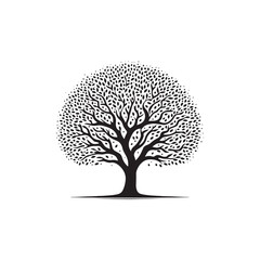Tree Silhouette: Iconic Outline of Trees Conveying the Tranquility of a Lush Woodland - Tree black vector
