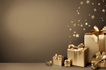 Obraz na płótnie Canvas Christmas greeting gold card