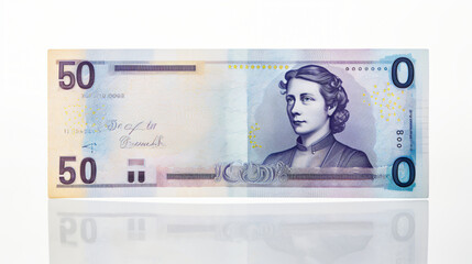 500 Euro banknote on white background - obrazy, fototapety, plakaty